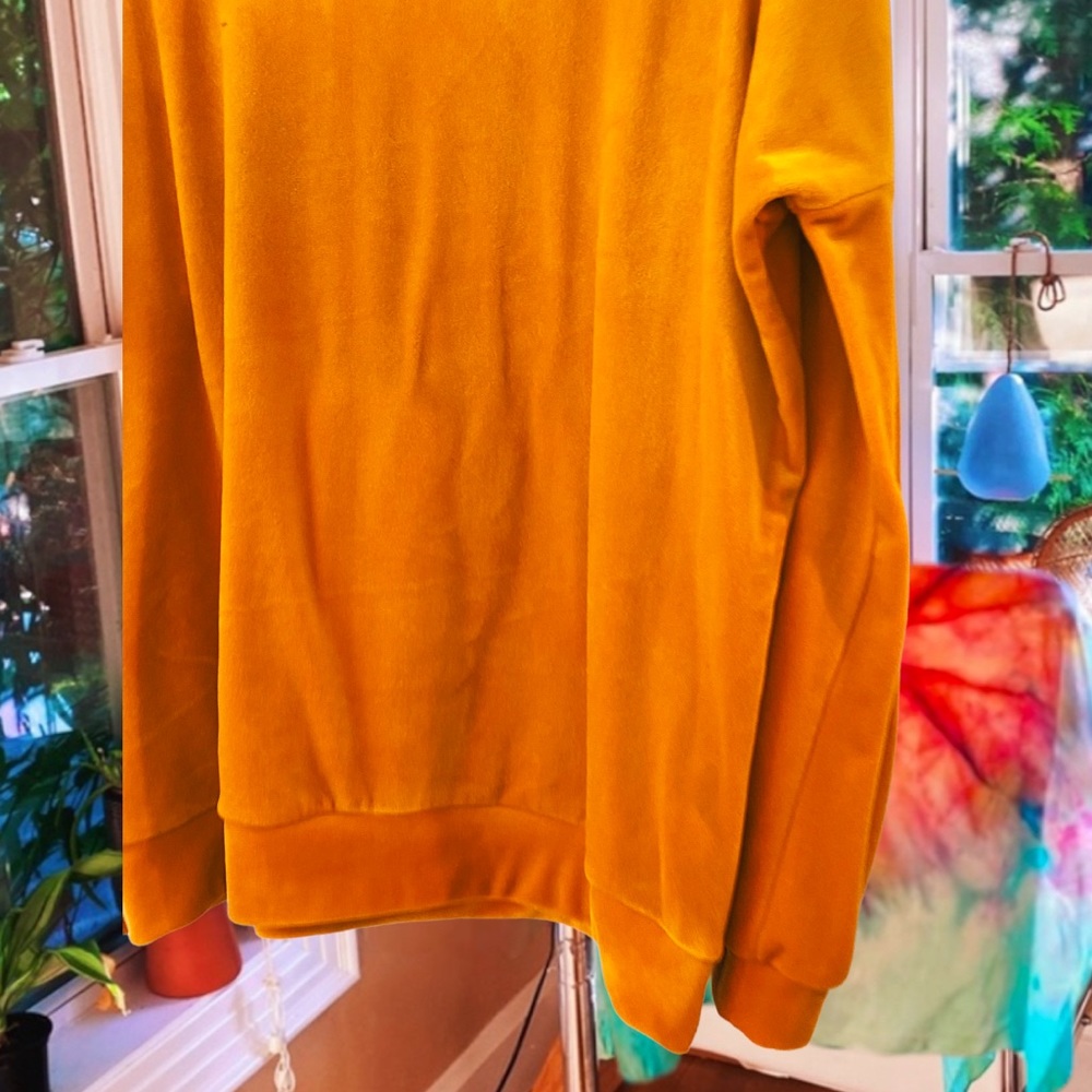 mustard orange velour velvety oversized pullover sweater 🔮 - Picture 6 of 8